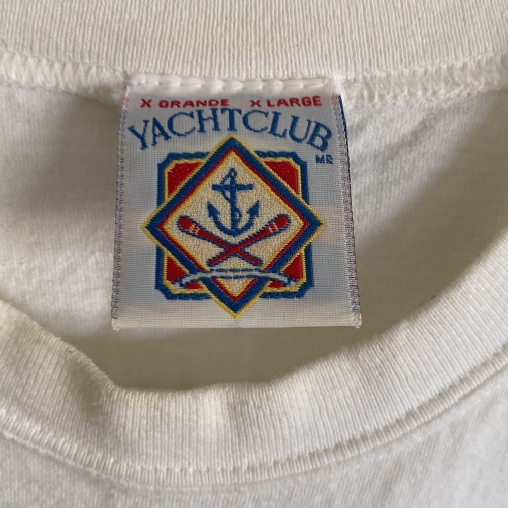 YATCHCLUB Men’s White 100% Cotton Sleeveless T Shirt Size XL - Picture 2 of 5